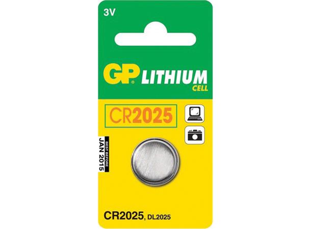 GP 2025 Knappcell Batteri 3V 1 stk, ø20mmx2.5mm, Lithium